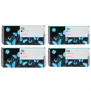 Fuldt sæt 300 ml blækpatroner til HP T850 og T950